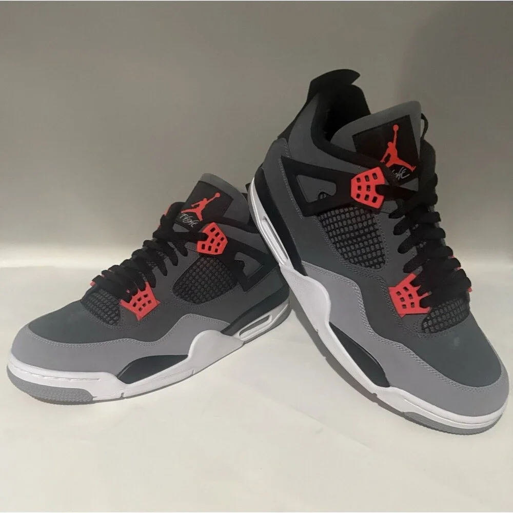 Air Jordan 4 Retro Infrared Mens 13 Dark Grey Black Cement Grey DH6927 061